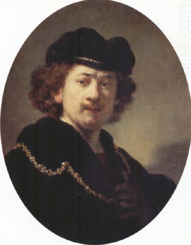 REMBRANDT Harmenszoon van Rijn Self-Portrait with Hat and Gold Chain china oil painting image